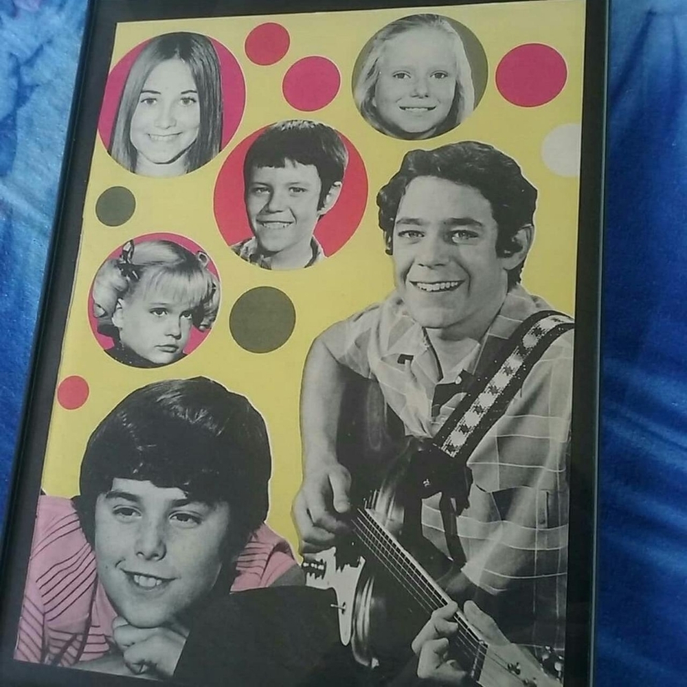 1970s Brady Bunch Vintage Retro TV Show Maureen McCormick Pop Art Guitar